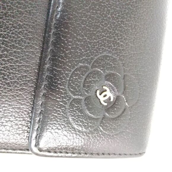 Chanel Camellia Black Leather Flap Long Wallet w/Authentication Card - Picture 13 of 13
